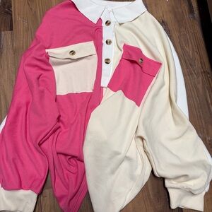 Colorblock Long Sleeve Polo Shirt